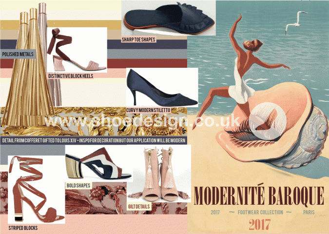 footwear mood board for luxury footwear range 