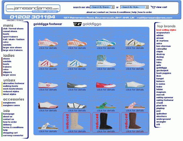 Photo of sports shoe range for sale