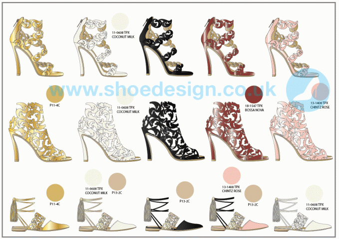 Luxury laser cut womens heels and skimmers shoe designs
